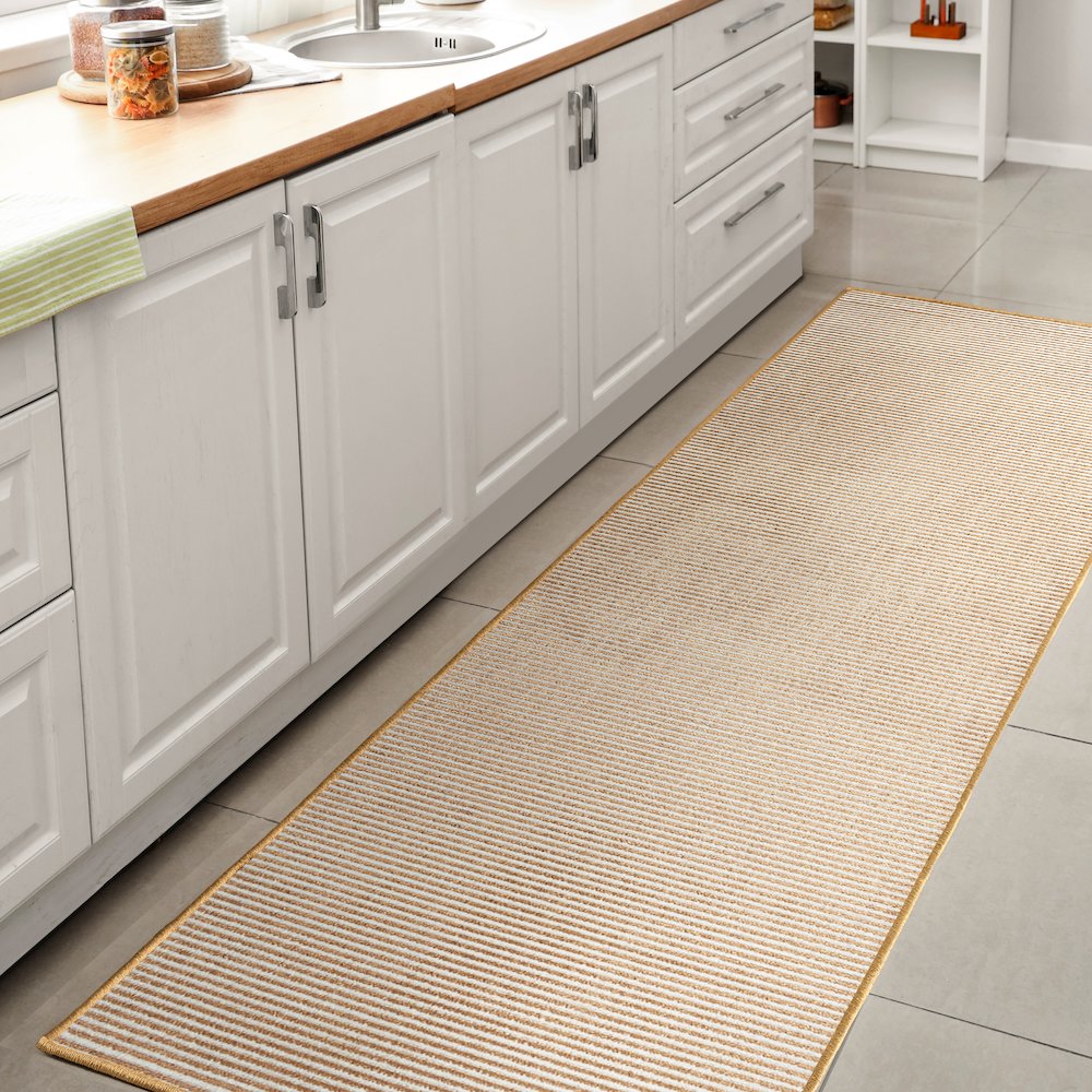 Cole Modern Minimalist Pinstripe High-Low Runner Rug