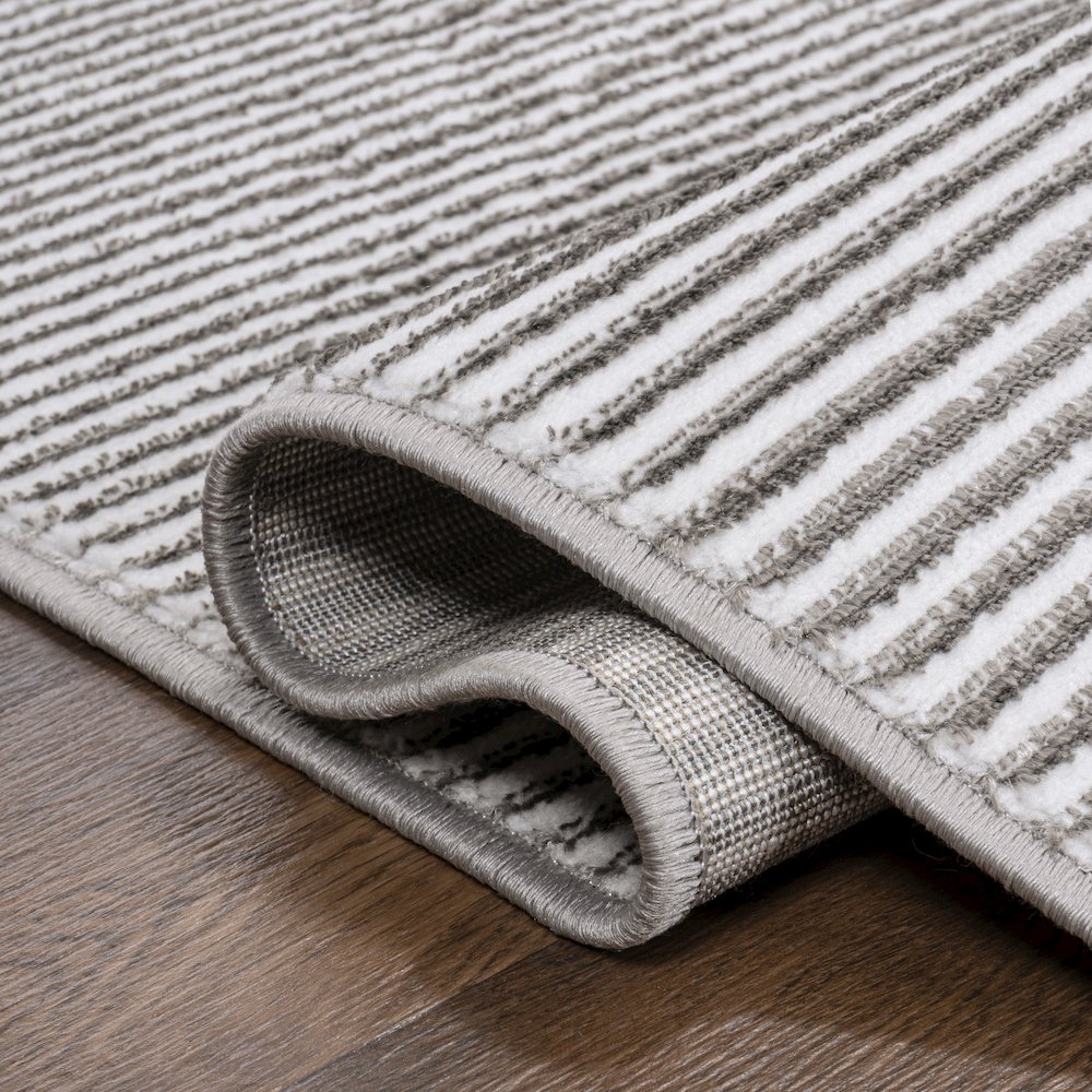 Cole Modern Minimalist Pinstripe High-Low Runner Rug