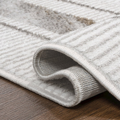 Athens Classic Border Marble Pattern High-Low Runner Rug