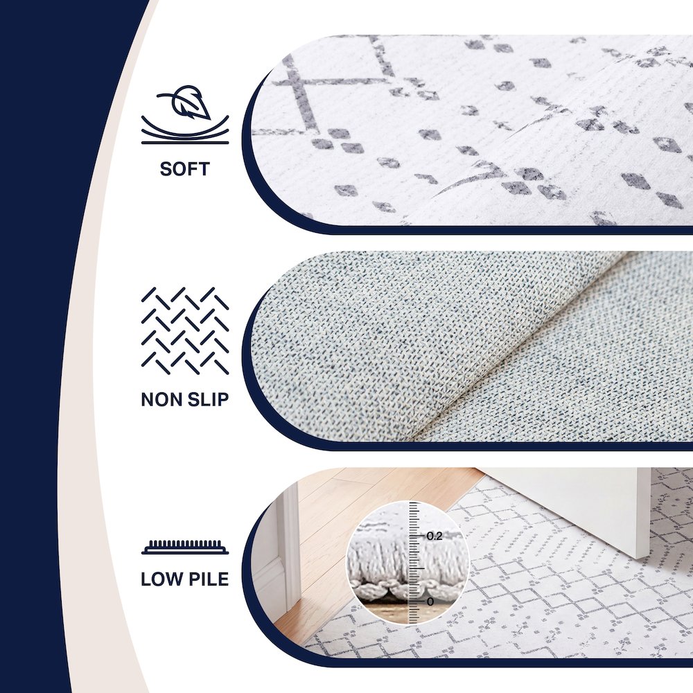 Leila Moroccan Diamond Trellis Ivory/Gray Area Rug
