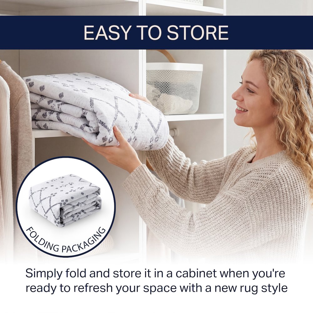 Leila Moroccan Diamond Trellis Ivory/Gray Area Rug