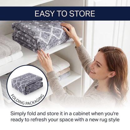 Leila Moroccan Diamond Trellis Gray/Ivory Area Rug