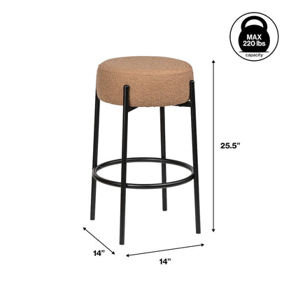Paola 25.5" Industrial Round Backless Counter Stool