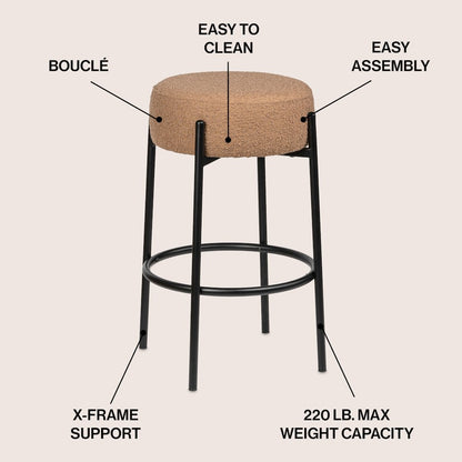 Paola 25.5" Industrial Round Backless Counter Stool