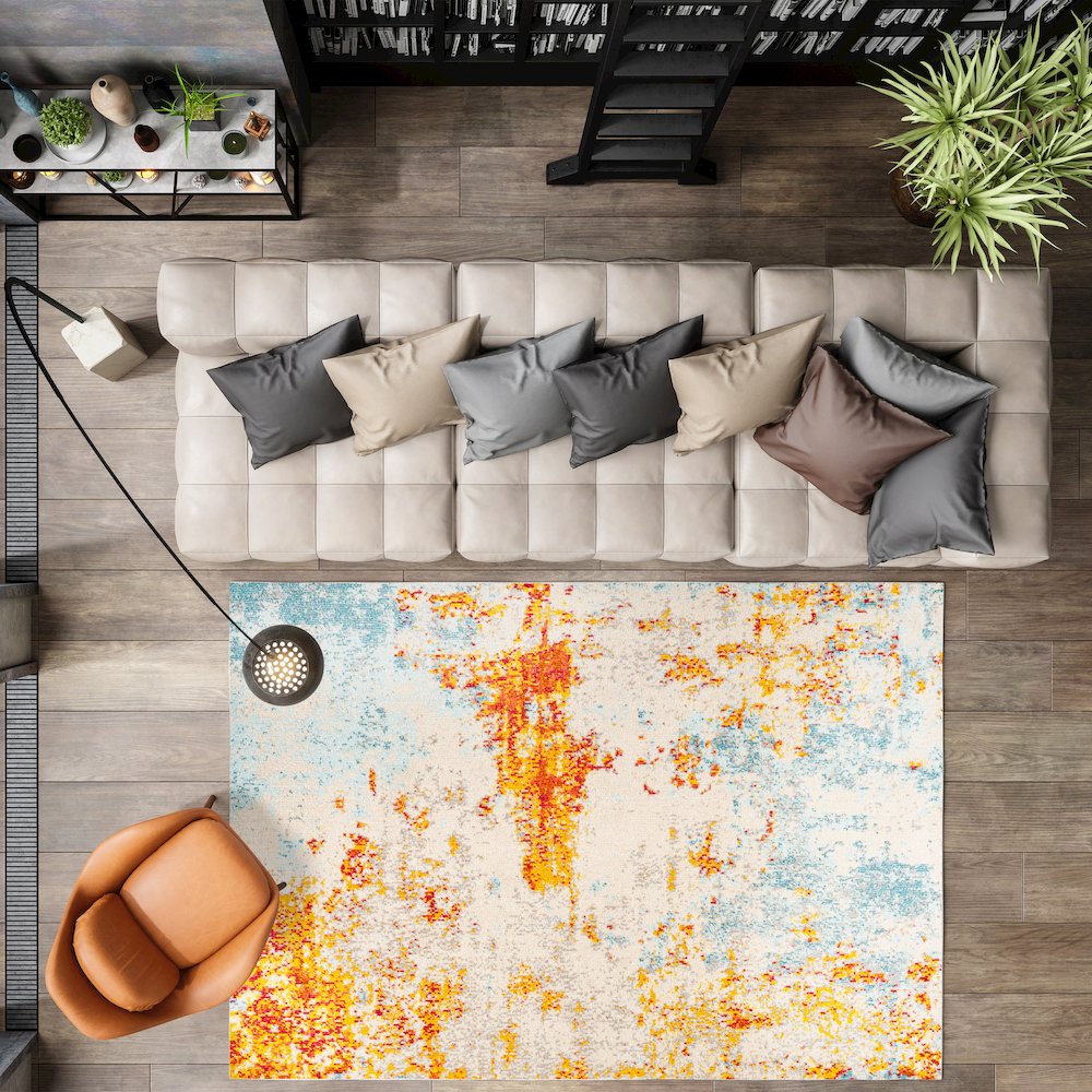 Sunset Modern Abstract Area Rug