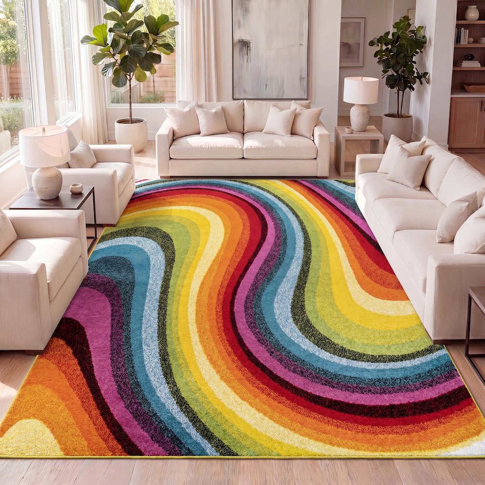 Flow Abstract Swirl Area Rug
