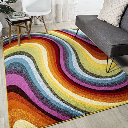 Flow Abstract Swirl Area Rug