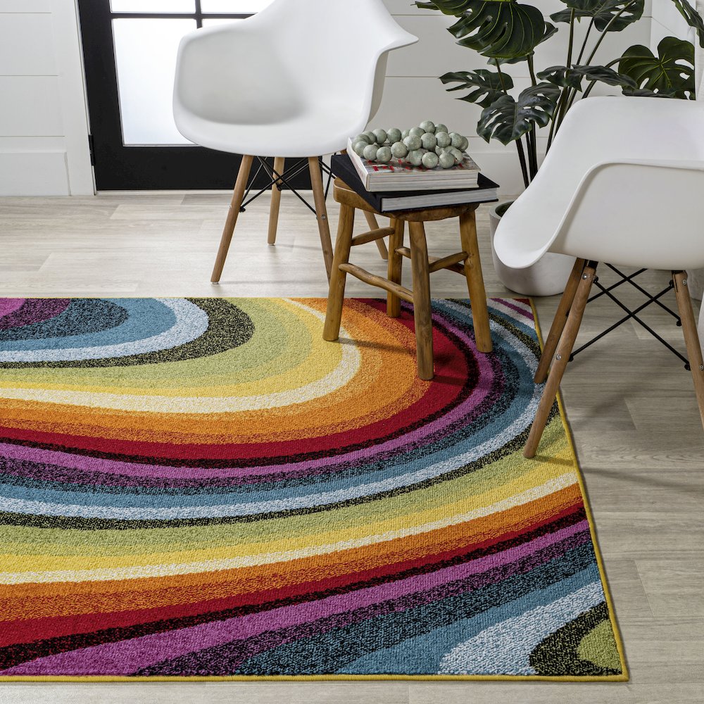 Flow Abstract Swirl Area Rug