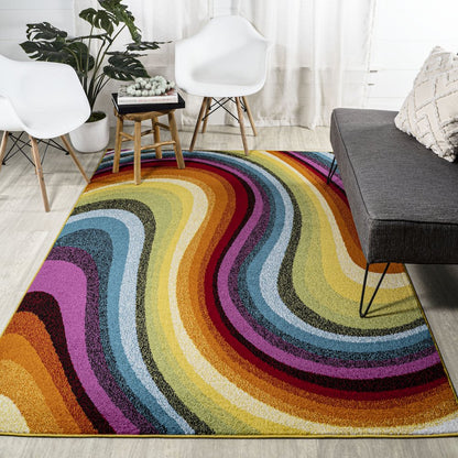 Flow Abstract Swirl Area Rug