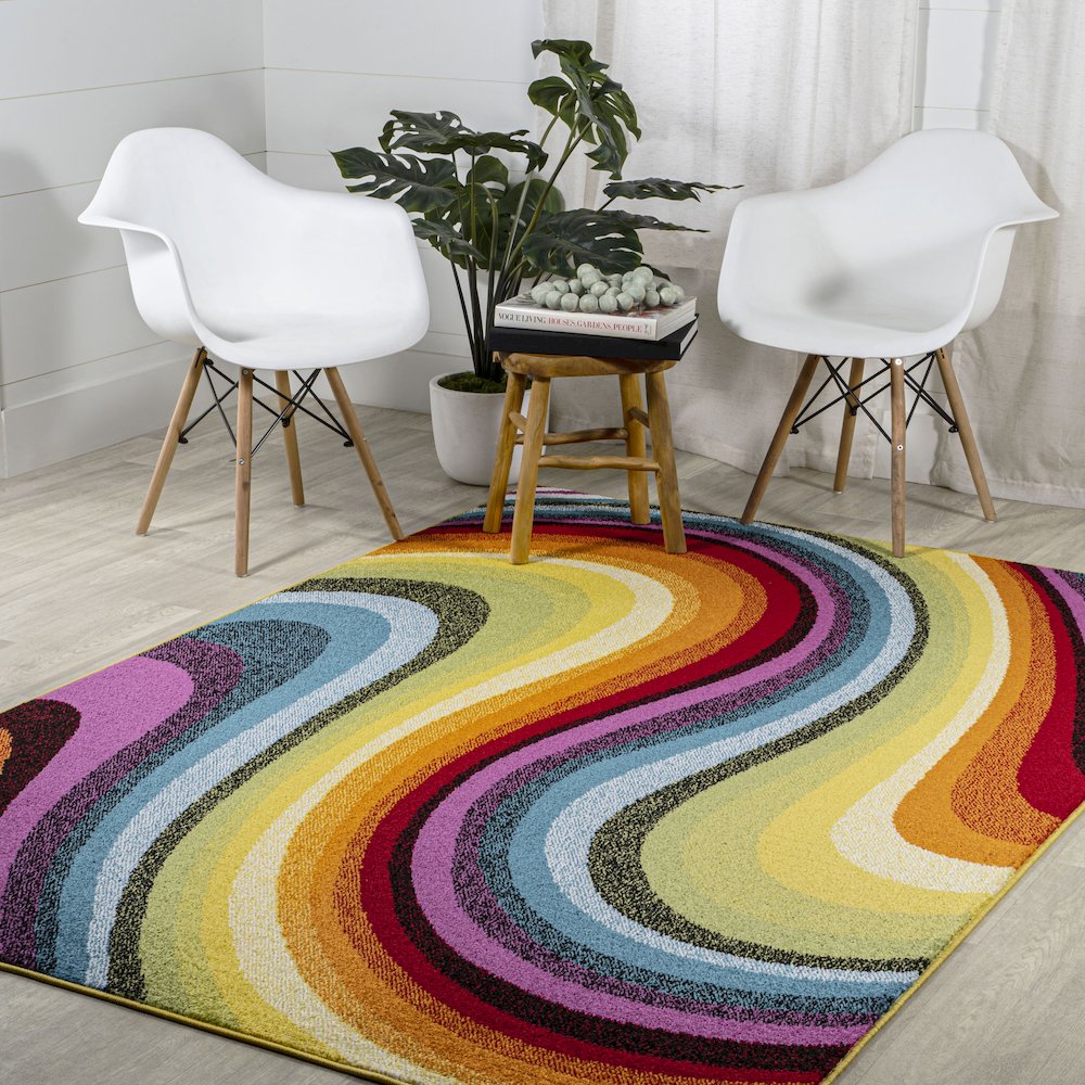 Flow Abstract Swirl Area Rug