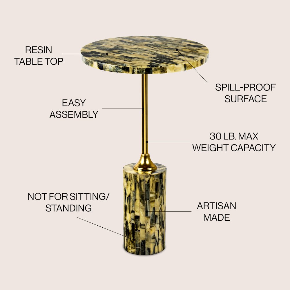 Hedda Art Deco 23.5" Round Pedestal Drink Table