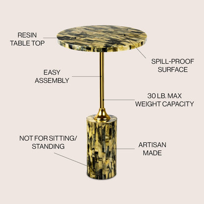 Hedda Art Deco 23.5" Round Pedestal Drink Table