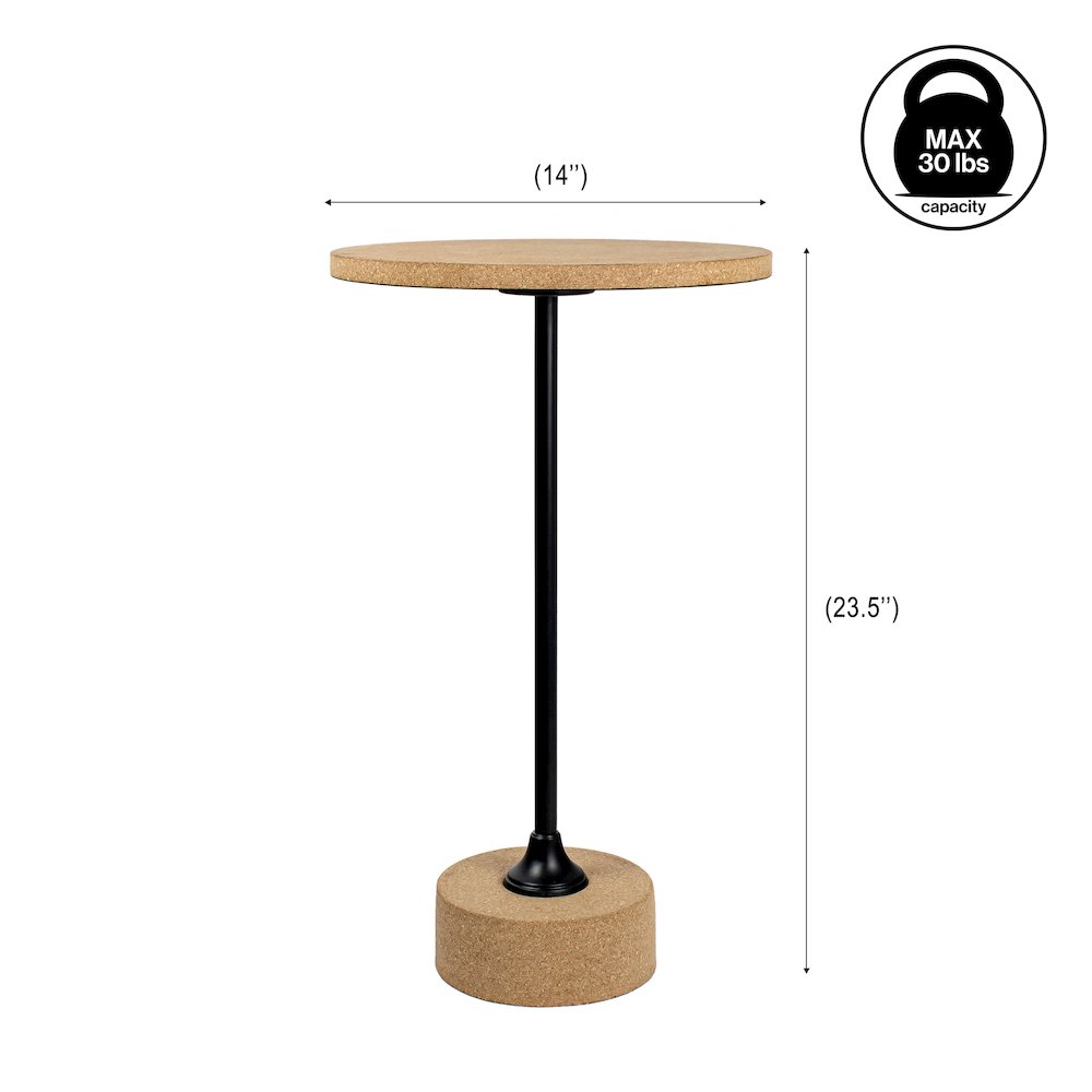 Calix 23.5" Minimalist Round Pedestal End Table