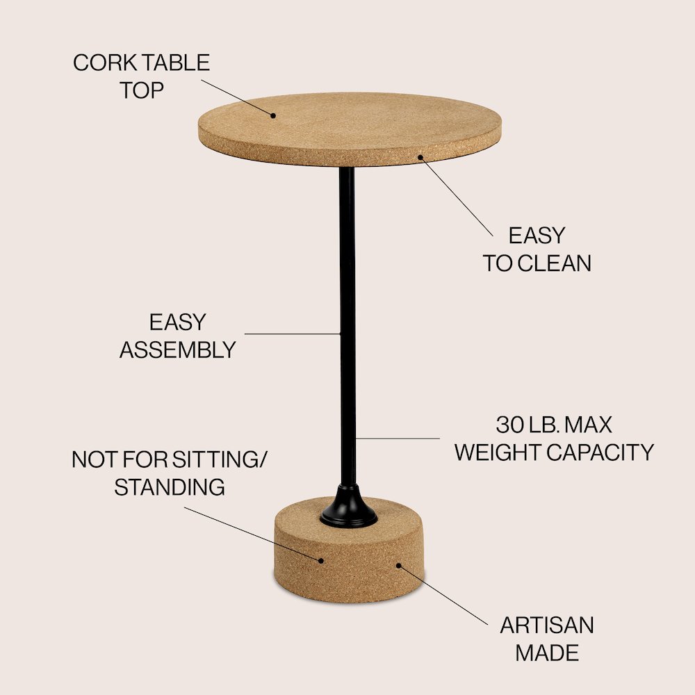 Calix 23.5" Minimalist Round Pedestal End Table