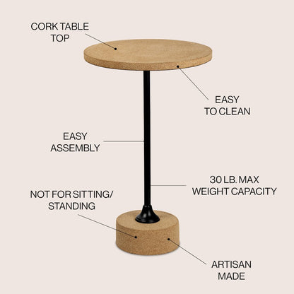 Calix 23.5" Minimalist Round Pedestal End Table