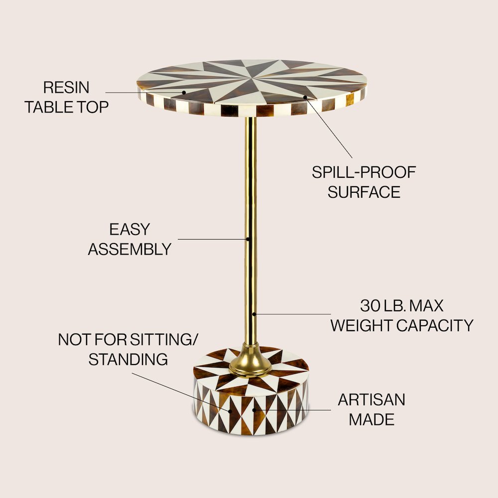 Calix 23.5" Minimalist Round Pedestal End Table