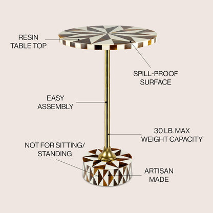 Calix 23.5" Minimalist Round Pedestal End Table