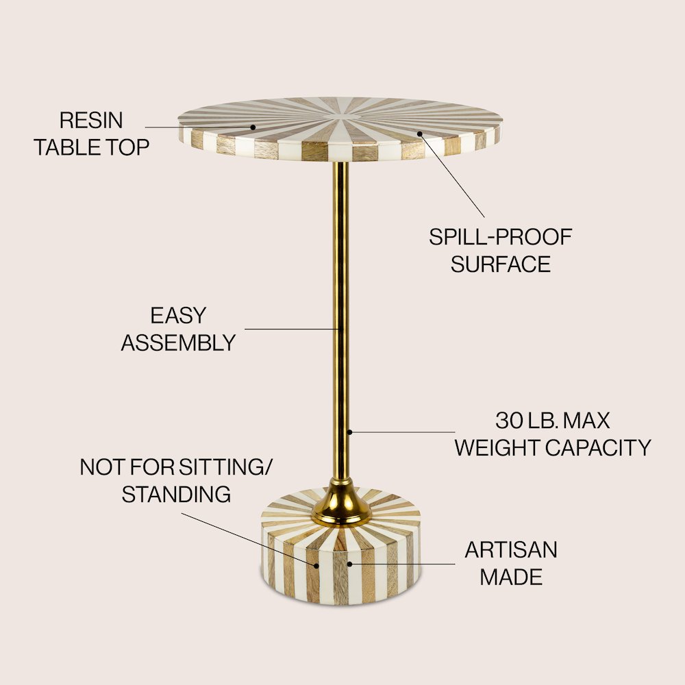 Calix 23.5" Minimalist Round Pedestal End Table