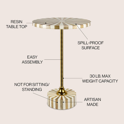 Calix 23.5" Minimalist Round Pedestal End Table