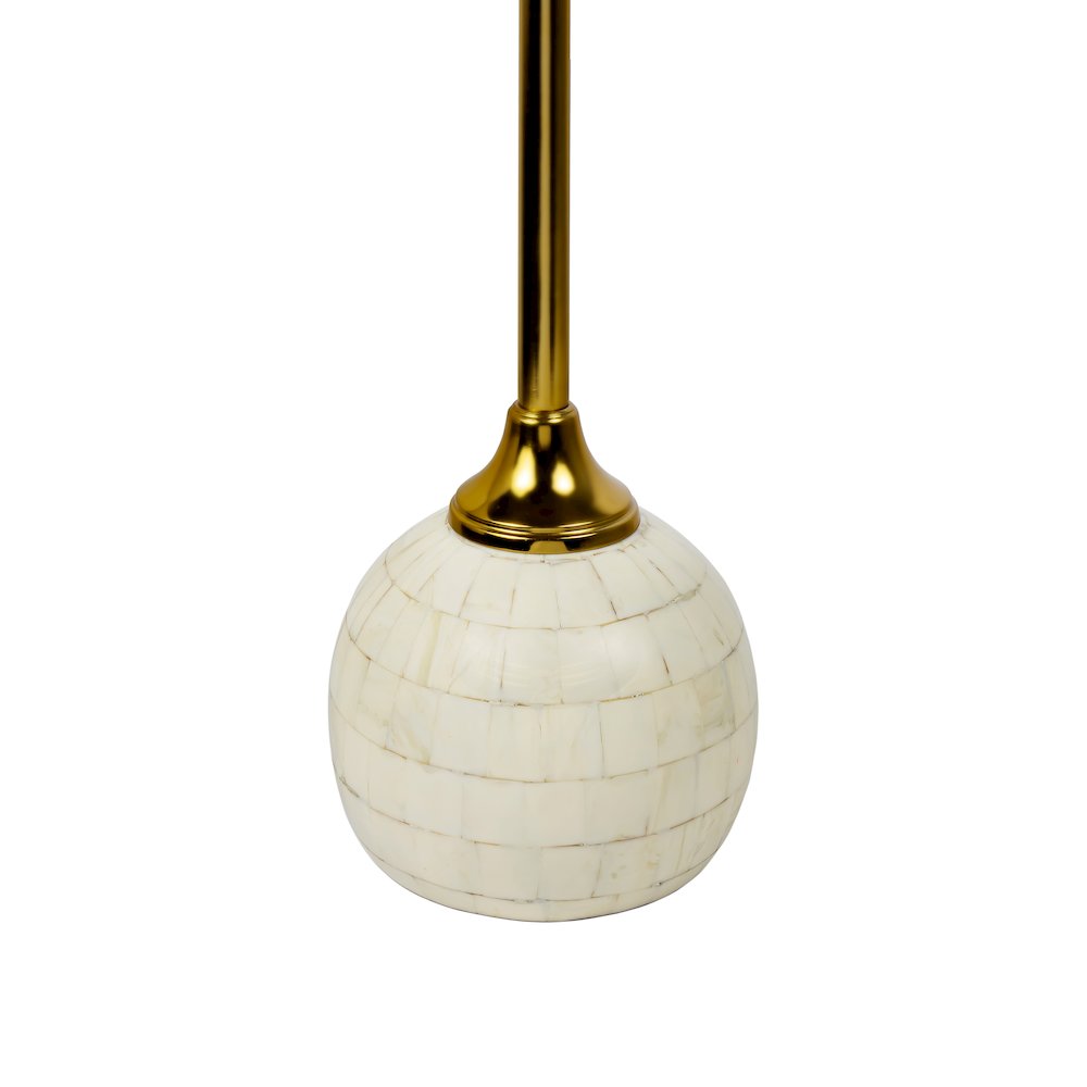 Evelyn Contemporary 26" Cream and Gold Round Drink Table