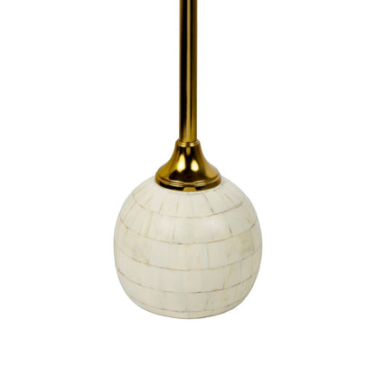 Evelyn Contemporary 26" Cream and Gold Round Drink Table