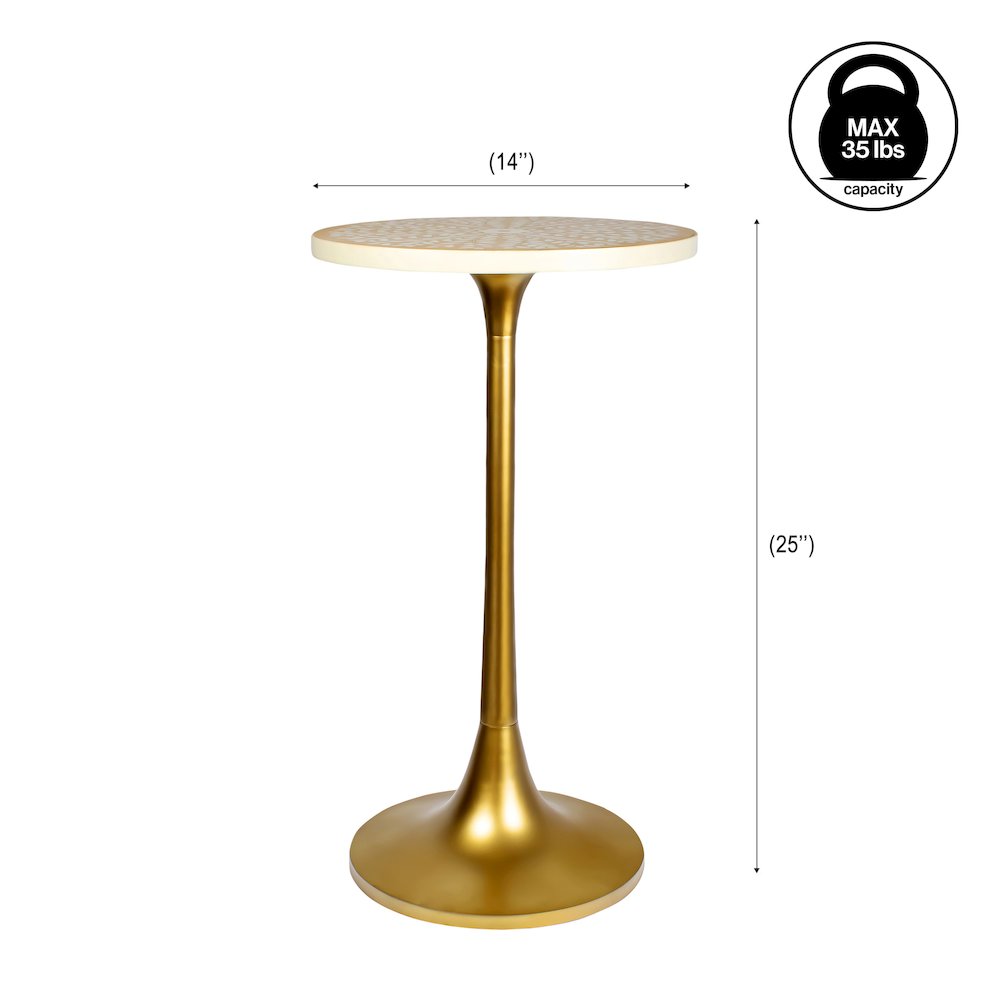 Nysha 25" Bohemian Round Accent Side Table