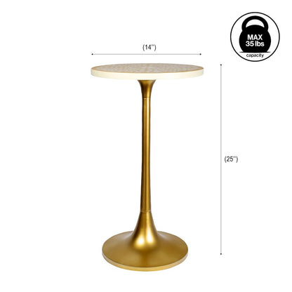 Nysha 25" Bohemian Round Accent Side Table