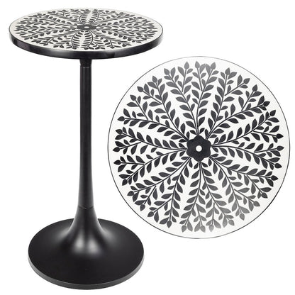 Nysha 25" Bohemian Round Accent Side Table