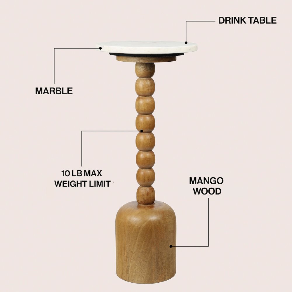Turner Transitional 24.5" Tall Round Drink Table
