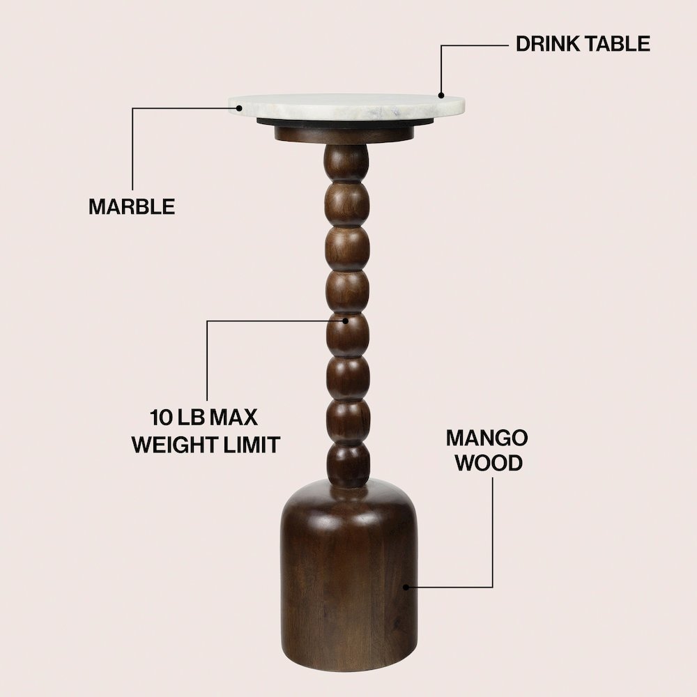 Turner Transitional 24.5" Tall Round Drink Table