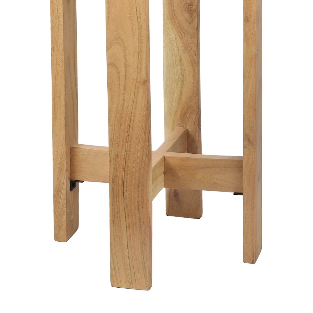 Elena 24" Minimalist Round Wood Drink Table