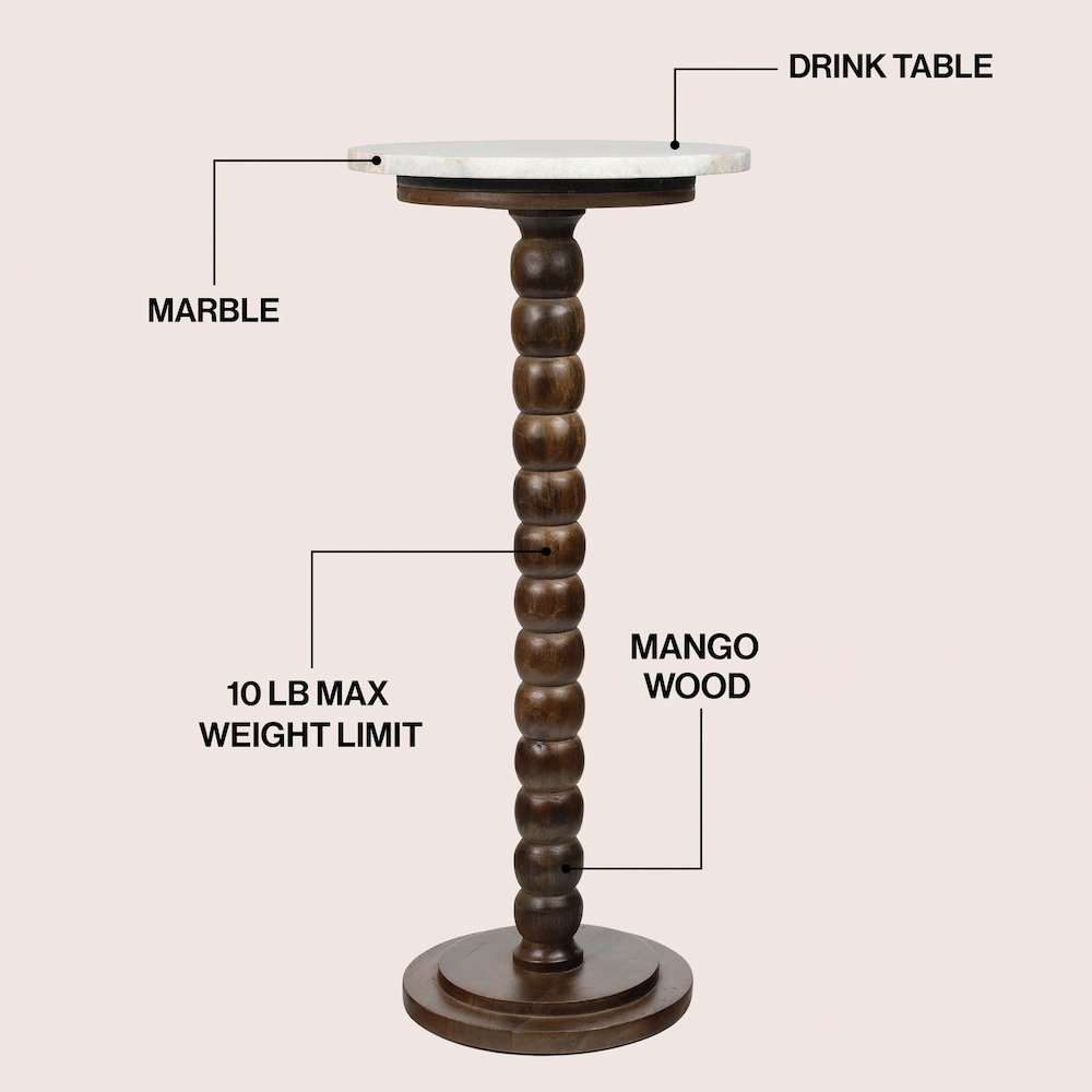 Monroe 24.25" Farmhouse Wood Drink Table