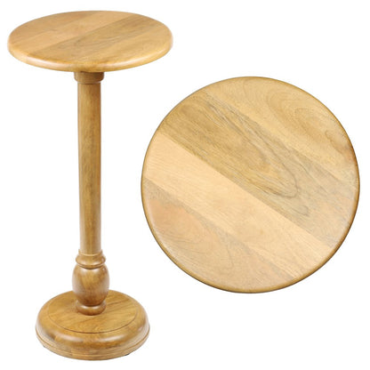 Leopold 24.5" Traditional Solid Mango Wood Round Pedestal Drink Table