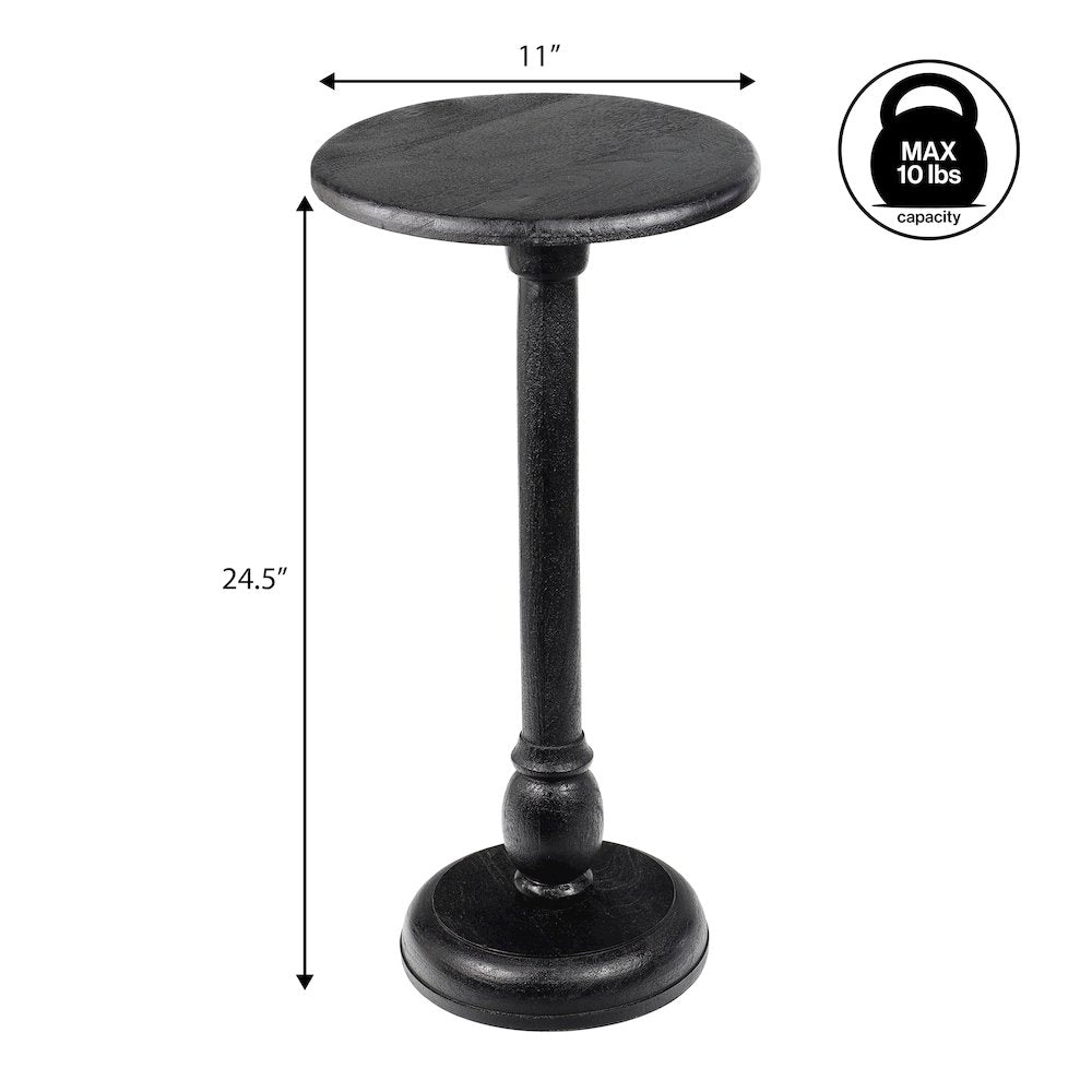 Leopold 24.5" Traditional Solid Mango Wood Round Pedestal Drink Table