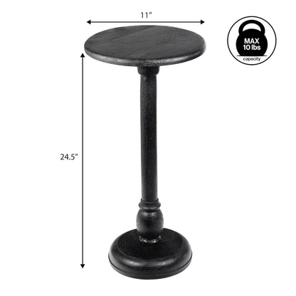 Leopold 24.5" Traditional Solid Mango Wood Round Pedestal Drink Table