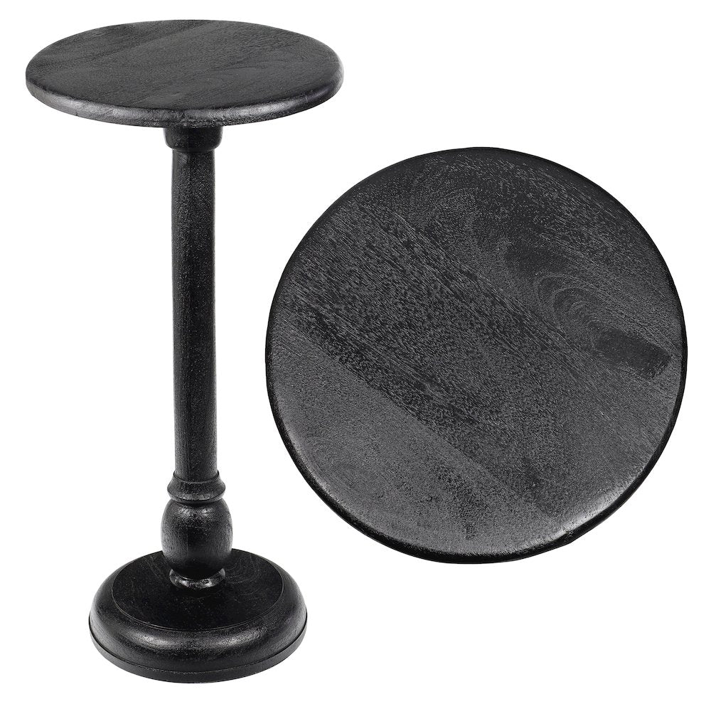 Leopold 24.5" Traditional Solid Mango Wood Round Pedestal Drink Table