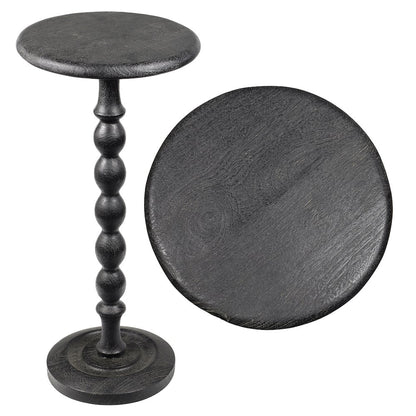 Augustus 11" x 24.5" Cottage Round Solid Mango Wood Spool Pedestal Drink Table