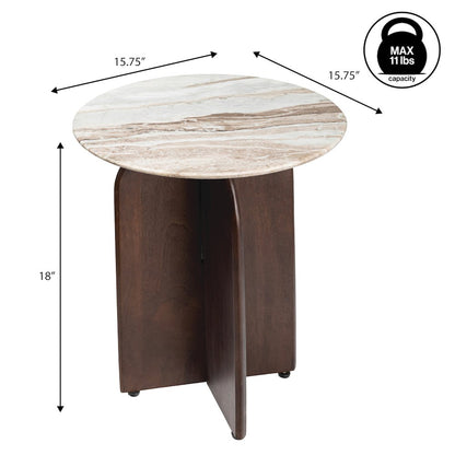 Naomi 18" Mid-Century Round End Table