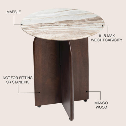 Naomi 18" Mid-Century Round End Table