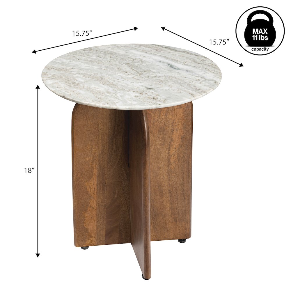 Naomi 18" Mid-Century Round End Table