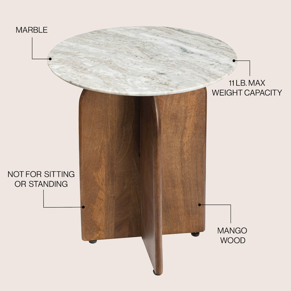 Naomi 18" Mid-Century Round End Table