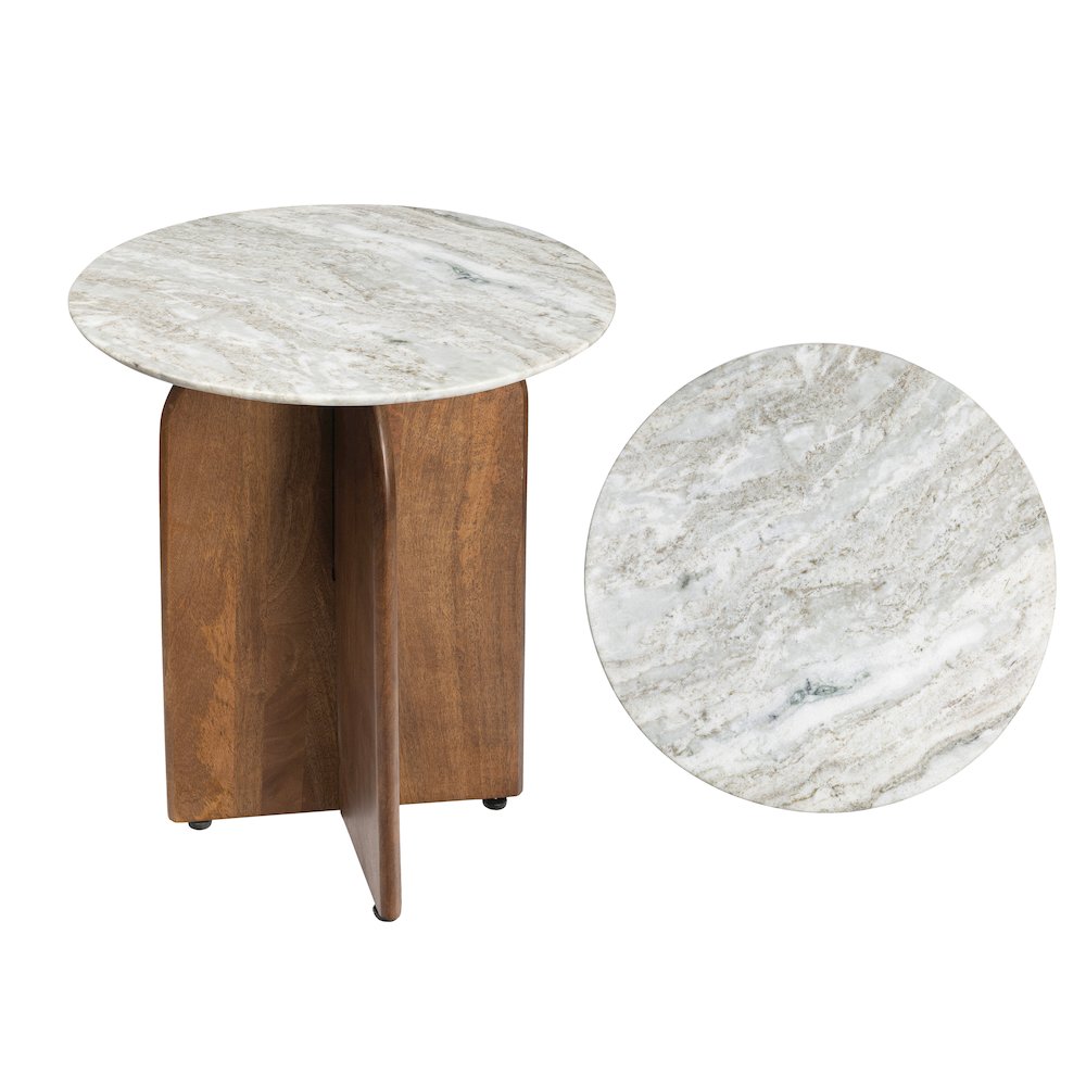 Naomi 18" Mid-Century Round End Table