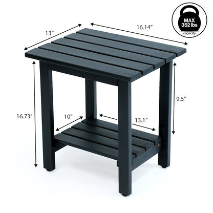 Kellie 16" Modern Black Acacia Wood Outdoor Side Table