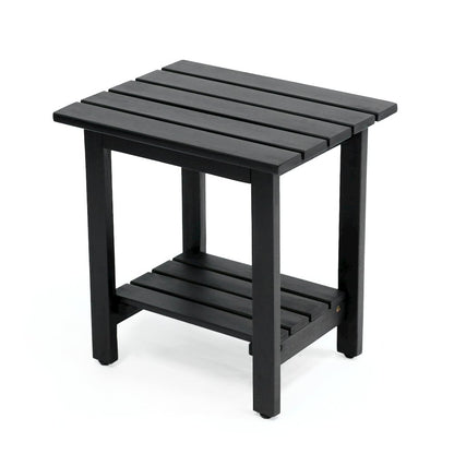 Kellie 16" Modern Black Acacia Wood Outdoor Side Table