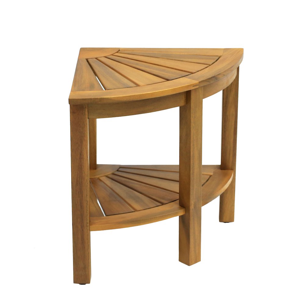 Maris Coastal 18" Natural Acacia Wood Corner Shower Stool