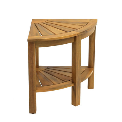 Maris Coastal 18" Natural Acacia Wood Corner Shower Stool