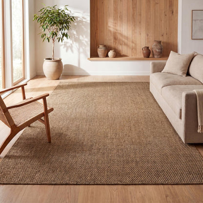 Solana Easy Jute Rustic Solid Color Natural Indoor/Outdoor Area