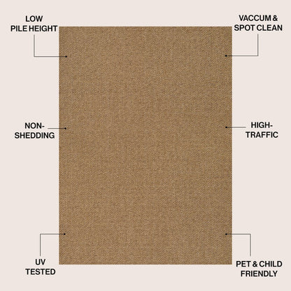 Solana Easy Jute Rustic Solid Color Natural Indoor/Outdoor Area