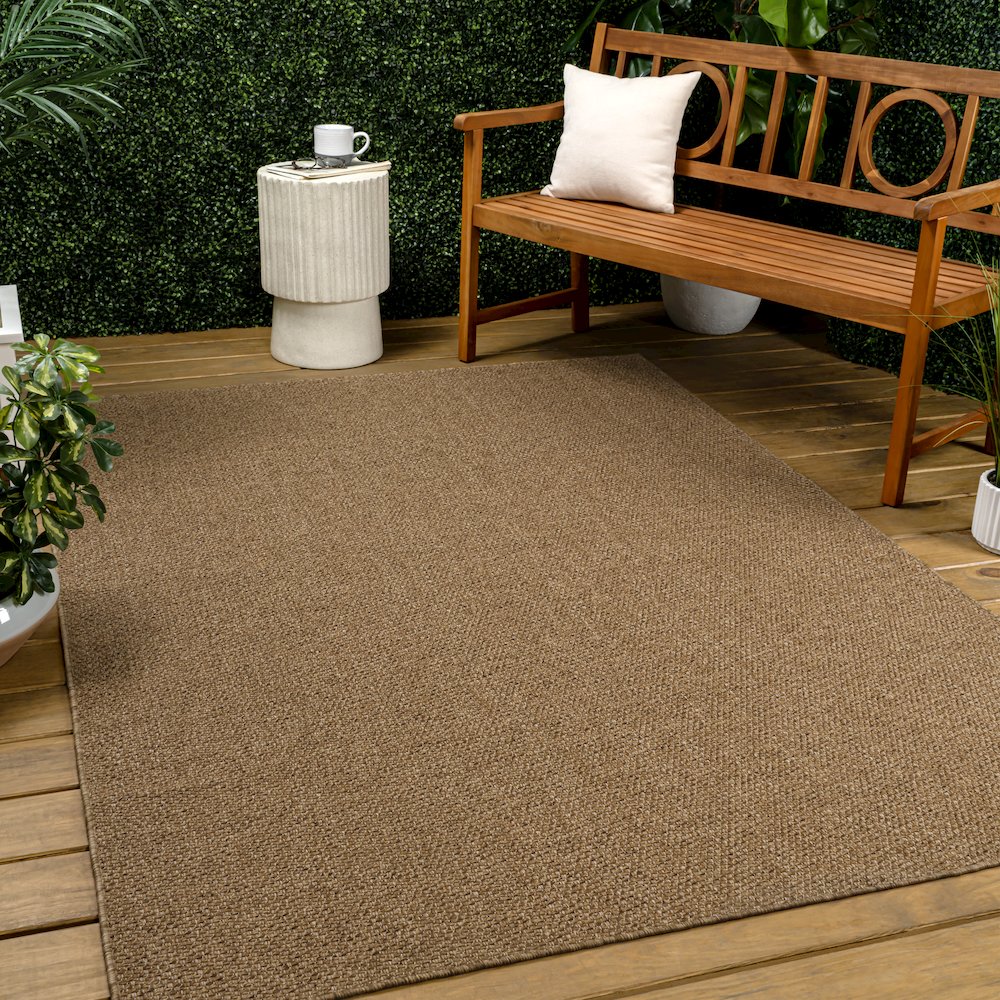 Solana Easy Jute Rustic Solid Color Natural Indoor/Outdoor Area