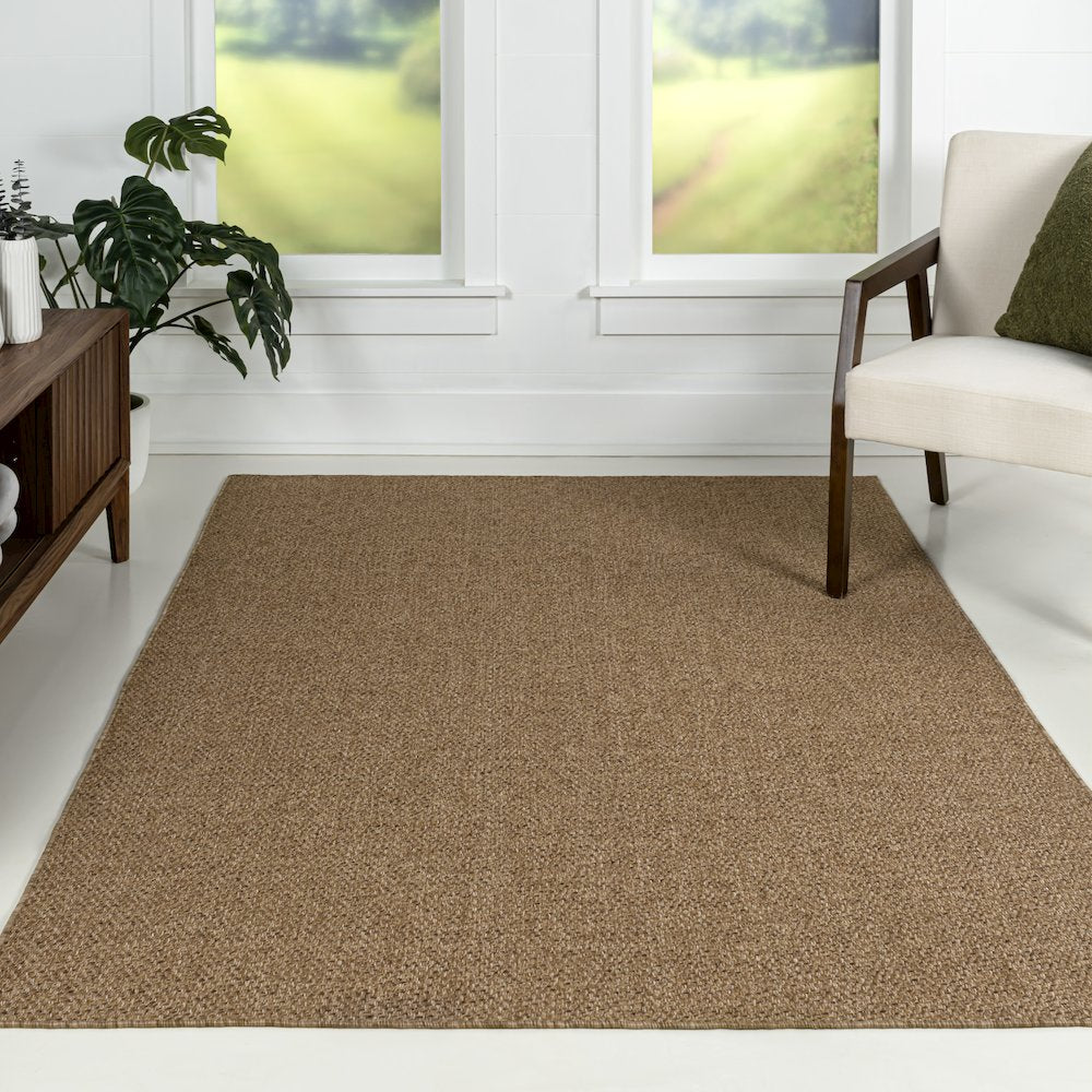 Solana Easy Jute Rustic Solid Color Natural Indoor/Outdoor Area